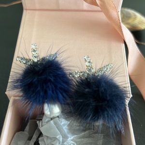 Mignonne Gavigan Fields Pom Pom Earrings in Navy